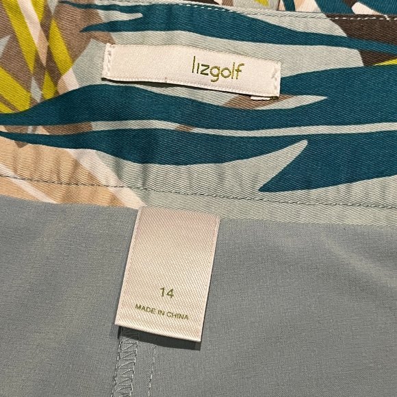 COPY - LIZGOLF Skort Size 14 Tropical Skirt with Shorts 2 Pockets 97% Cotton - Picture 8 of 14